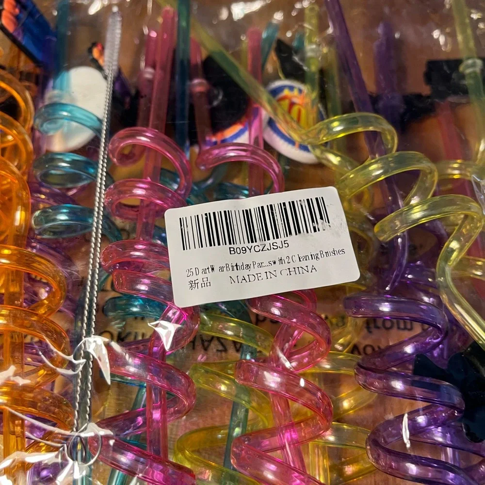 Nerf Colorful Spiral Straws Set of 25